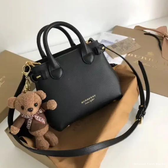 Official First Bag Ru The Banner Leather Baby Burberry Check House and in 0602